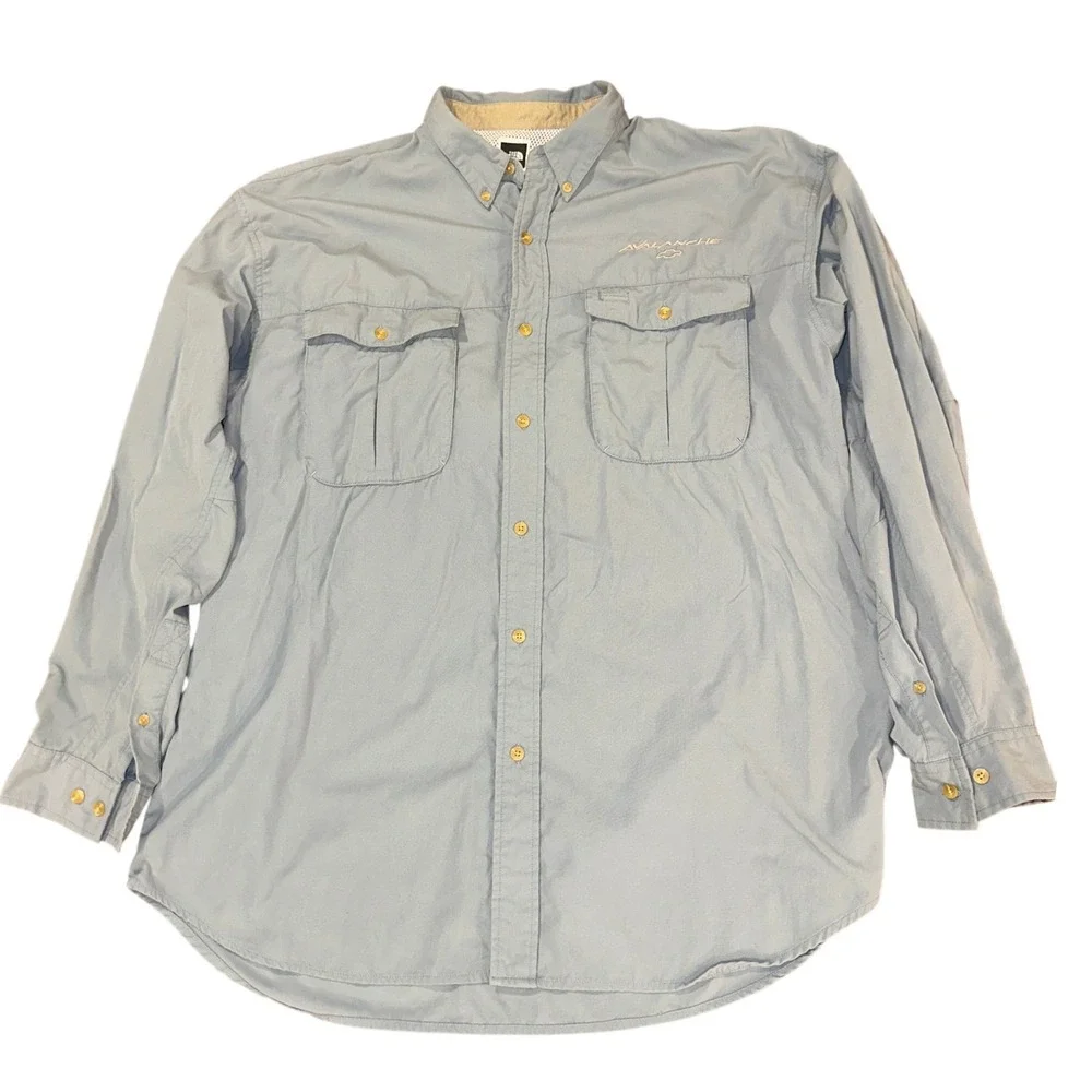 The North Face Mens XL Blue Vented Fishing Hiking Shirt Chevy Avalanche